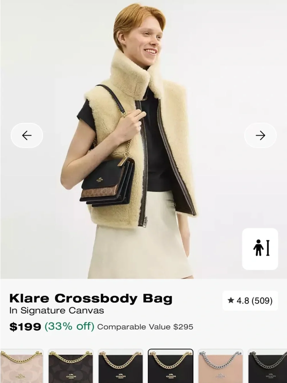 Authentic Coach Klare Crossbody Bag in Black and Signature Tan! NWT - Picture 6 of 6